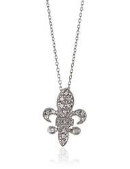 KC Designs "Trinkets" Diamond 14k White Gold Small Fleur-De-Lis Pendant Necklace, 16"