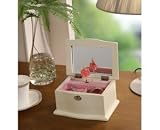 Musical Ballerina Jewelry Box in White