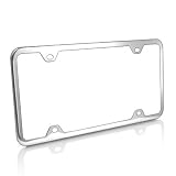 Chrome Finish Slim ABS Plastic License Plate Frame with 4 Holes by Ford