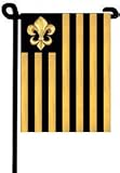 Black Gold Striped New Orleans Fleur De Lis Garden Flag