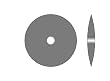 CRATEX RUBBERIZED ABRASIVE WHEELS KNIFE 1" MEDIUM BOX OF 100