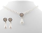 Simple Teardrop Ivory Pearl and Crystal Necklace on Gold - Bridal Wedding Jewelry Simple Teardrop Ivory Pearl and Crystal Necklace on Gold - Bridal Wedding Jewelry