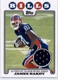 2008 Topps Rookie Premiere Jersey (Bowman) #JH James Hardy - Buffalo Bills (RC - Rookie Card Insert - Piece of Authentic Jersey Card) (Football Cards)