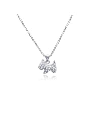 Sterling Silver CZ Petite Dog Necklace