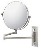 Classic Double Arm Wall Mirror - 5X Magnification - Brushed Nickel