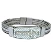 Stainless Steel Clip Bracelet with CZ - Cross - 8'' long Stainless Steel Clip Bracelet with CZ - Cross - 8'' long