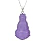 Sterling Silver Lavender Jade "Guan Yin, Goddess of Mercy" Pendant on Chain, 18"