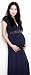 Bianca Maxi Nursing Maternity Dress - Medium Midnight blue