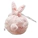 Lurrose Cute Fluffy Plush Bunny Storage Bags with Drawstring,10 x 7 inch (Pink)