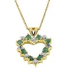 Buy 18kt Over Sterling Silver Genuine Emerald and Diamond Accent Pendant by LEAH HANNA