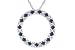 1/4 Carat Sapphire and Diamond 14K White Gold Circle Pendant w/Chain