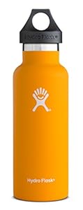 Hydro Flask 18 oz Vacuum Insulated Stainless Steel Water Bottle, Standard Mouth w/Loop Cap, Mango