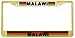 Malawi Malawian Flag Gold Tone Metal License Plate Frame Holder