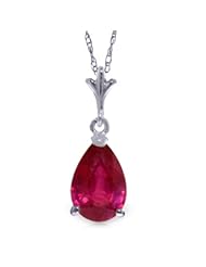 14K Gold Pear-shaped Ruby Drop Pendant Necklace