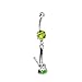 BodyJ4You Belly Button Rings Pot Leaf Peridot CZ 14G Dangle Navel Curved Banana Surgical Steel Bar Gift Box