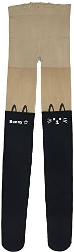 Leegoal (TM) Women Bunny Cat Print Slim Leggings Fashion Tights,Black&Skin Color