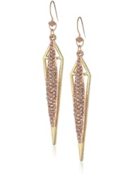 Steve Madden Crystal Geometric Double Drop Earrings