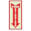 USS4793 - Glow in the Dark Fire Extinguisher Sign, 12x8, White/Red