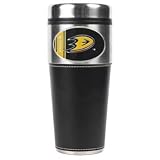 NHL Anaheim Ducks 16oz Travel Tumbler with Black Sleeve