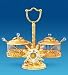 24k Gold Plated Double Sugar Dish with Flower