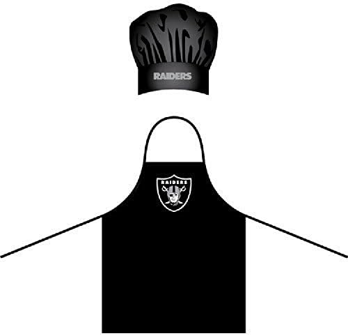 OAKLAND RAIDERS NFL BARBEQUE APRON AND CHEFS HAT