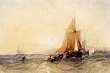 12X16 inch Callow William Fishing Boats Off The Coast At Sunset