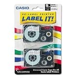 Office Products : Casio XR-9WE2S 9mm Labeling Tape (Black on White) 2-Pack