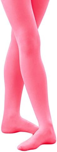 Grandeur Hosiery Women's Ladies Solid Colored Opaque Nylon Dance Ballet Costume Seamless Footed Tights Stockings Fashion Hot Pink Small