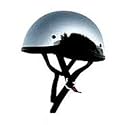 Skid Lid Chrome Original Half Helmet XL for Harley-Davidson & Custom Applications