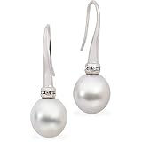18K White Gold Paspaley South Sea Cultured Pearl and Diamond Earrings