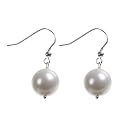 Sterling Silver Shell Pearl White Earrings