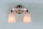 Murray Feiss VS9402-BS Two-Light Paris Moderne Collection Vanity Strip, Brushed Steel with White Opal Etch Glass Shades