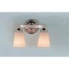 Murray Feiss VS9402-BS Two-Light Paris Moderne Collection Vanity Strip, Brushed Steel with White Opal Etch Glass Shades