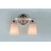 Murray Feiss VS9402-BS Two-Light Paris Moderne Collection Vanity Strip, Brushed Steel with White Opal Etch Glass Shades