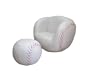 2 pcs Swivel Chair and Ottoman Set with Baseball Design