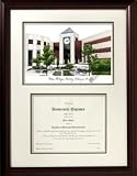 Graduate- Western Michigan University Framed Lithograph With Diploma Opening