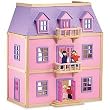 Melissa & Doug Multi-Level Solid Wood Dollhouse w/ Family of 5 Dolls
