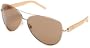 Kenneth Cole New York Women's KC6029 Aviator Sunglasses,Shiny Gold Frame/Brown Lens,one size