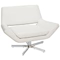 Yield Wide Swivel Vinyl Chair - White