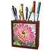 Patricia Sanders Flowers - Autumn Beauty- Flowers- Floral Photography- Pink Zinnia - Tile Pen Holders-5 inch tile pen holder