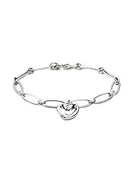 Valentines Day Gifts Bling Jewelry Carved Heart Charm Sterling Necklace 16in