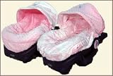Reversible Infant Car Seat Cover -Pink Toile and Minky - Cuter Than A Ducks Butt