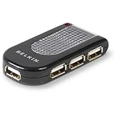 4PORT USB 2.0 Lighted Hub Black .
