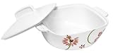 Corelle Coordinates 3 1/2 quart Square Round Casserole with Ceramic Cover, Pretty Pink.