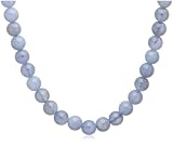 8mm Round Blue Lace Agate Beaded Necklace, 16