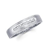 .06ct Diamond 14k White Gold Ladies Ladies Wedding New Ring Band (G-H Color, SI2 Clarity)
