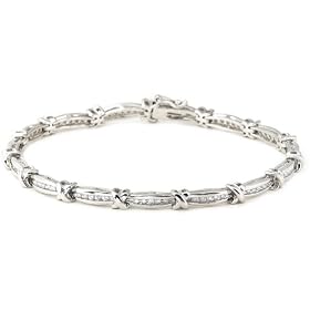 Sterling Silver 1/2 cttw Diamond Bracelet