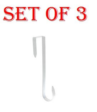 Bradforth - 3 Pack 12 Inch Heavy Duty Plastic Door Wreath Hanger - White