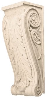 Hafele Acanthus Corbel (194.40.111) 4-1/4 x 5 x 13-1/2, Maple