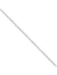 14k White Gold 24in .95mm Solid D/C Cable Necklace Chain. Metal Wt- 2.05g